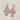 PINK GOTH CROSS EARRINGS ZINC ALLOY PAIR
