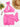 PINK HALTER NECK BIKINI SET WITH SKIRT SOLID COLOR