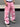 PINK STAR-PATTERNED PANTS LOOSE FIT RAW WASH COTTON