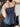 PLAID CAMISOLE TOP WITH LACE TRIM IN BLUE AND WHITE CHECK DESIGN