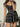 PLAID MINI DRESS WITH SHEER SLEEVES BLACK Y2K CHECKERED DESIGN
