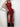 RED AND BLACK MESH BODYCON MAXI DRESS WITH HIGH LEG CUT