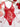 RED BUTTERFLY CORSET BODYSUIT ELEGANT RED LINGERIE