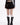 RED PLEATED MINI SKIRT BOLD BUCKLE BELT