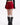 RED PLEATED MINI SKIRT BOLD BUCKLE BELT