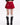 RED PLEATED MINI SKIRT BOLD BUCKLE BELT