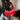 RED STRIPED HOBO BAG WITH EMBROIDERED DETAILS AND FIXED SHOULDER STRAPS