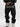 RHINESTONE GRAPHIC BLACK DENIM STRAIGHT LEG JEANS MID WAIST