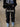 RHINESTONE GRAPHIC BLACK DENIM STRAIGHT LEG JEANS MID WAIST