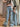 RIPPED WIDE-LEG DENIM JEANS BLUE PUNK FRAYED STYLE