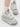 ROUND TOE HIGH SNEAKERS GRAY AND WHITE PAIR