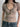 SHORT-SLEEVED TOP WITH LACE TRIM IN BROWN - KHAKI VINTAGE BUBBLE