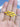 SILVER BRACELET WITH YELLOW FISH CHARMS VINTAGE CUTE GEOMETRIC - Sweetheart Supplies