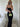 SLEEVELESS MAXI DRESS WITH SQUARE NECKLINE - BLACK SPAGHETTI STRAP DRESS