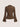 SOLID COLOR Y2K BROWN BUTTON-DOWN SHIRT WITH FLARED SLEEVES