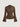 SOLID COLOR Y2K BROWN BUTTON-DOWN SHIRT WITH FLARED SLEEVES