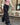 STAR EMBROIDERED BLACK BAGGY PANTS