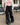 STAR EMBROIDERED BLACK BAGGY PANTS