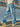 STAR PATTERN LOOSE JEANS RAW WASH FINISH