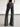STRIPED FLARE PANTS COTTON KNIT