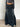STUDDED BELT DENIM MAXI SKIRT STRETCH COTTON