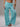 TURQUOISE SEQUIN HAREM WIDE LEG PANTS