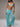 TURQUOISE SEQUIN HAREM WIDE LEG PANTS