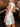 TWO-PIECE WHITE SATIN TOP AND SKIRT SET WITH WHITE FRENCH LACE DETAILS