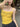 VIBRANT YELLOW CAMI AND BLACK CARGO PANTS SET WITH BOLD LETTER PRINT