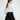 WHITE BLOUSE WITH BLACK BOW TIE NECK FOR ELEGANT OFFICE WEAR