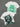WHITE CREW NECK T-SHIRT WITH GREEN MONSTER GRAPHIC