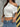 WHITE DROP SHOULDER CROP TOP SOLID COLOR