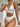 WHITE MESH LINGERIE SET SOLID COLOR KNIT FABRIC