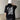 WHITE OVERSIZED COTTON T-SHIRT WITH BLUE GRAPHIC
