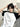 WHITE OVERSIZED STAR T-SHIRT WITH BLACK SLEEVES IN KOREAN STYLE