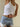 WHITE RIBBED TANK TOP WITH VINTAGE-INSPIRED SLIM FIT