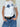 WHITE T-SHIRT WITH BLUE STAR DESIGNS Y2K CASUAL LOOSE FIT