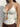 WHITE TANK TOP WITH RING DETAILS SLIM FIT SLEEVELESS DESIGN - Sweetheart Supplies