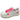 WHITE VEGAN LEATHER SNEAKERS WITH PINK STAR ACCENTS
