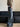 WIDE LEG ADULT JEANS WITH RED LETTERING IN BLUE