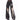 WIDE-LEG BLACK JEANS WITH WHITE LACE-UP DETAILS FOR WOMEN