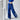 WIDE LEG CARGO PANTS BLUE WITH WHITE STRIPES