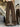 WIDE-LEGGED BROWN TROUSERS WITH BELT - UNIQUE SPLICE DESIGN