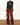 WINE RED WIDE-LEG JEANS WITH BLACK BELT FOR WOMEN