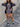 WOMENS TWO-PIECE SET AZURE COLOR BLOCK PATTERN