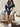 WOMENS TWO-PIECE SET AZURE COLOR BLOCK PATTERN