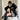 Y2K BLACK RACING JACKET WITH CHAIN AND PLUSH TOY