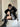 Y2K BLACK RACING JACKET WITH CHAIN AND PLUSH TOY