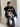 Y2K BLACK RACING JACKET WITH CHAIN AND PLUSH TOY