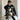 Y2K BLACK RACING JACKET WITH CHAIN AND PLUSH TOY